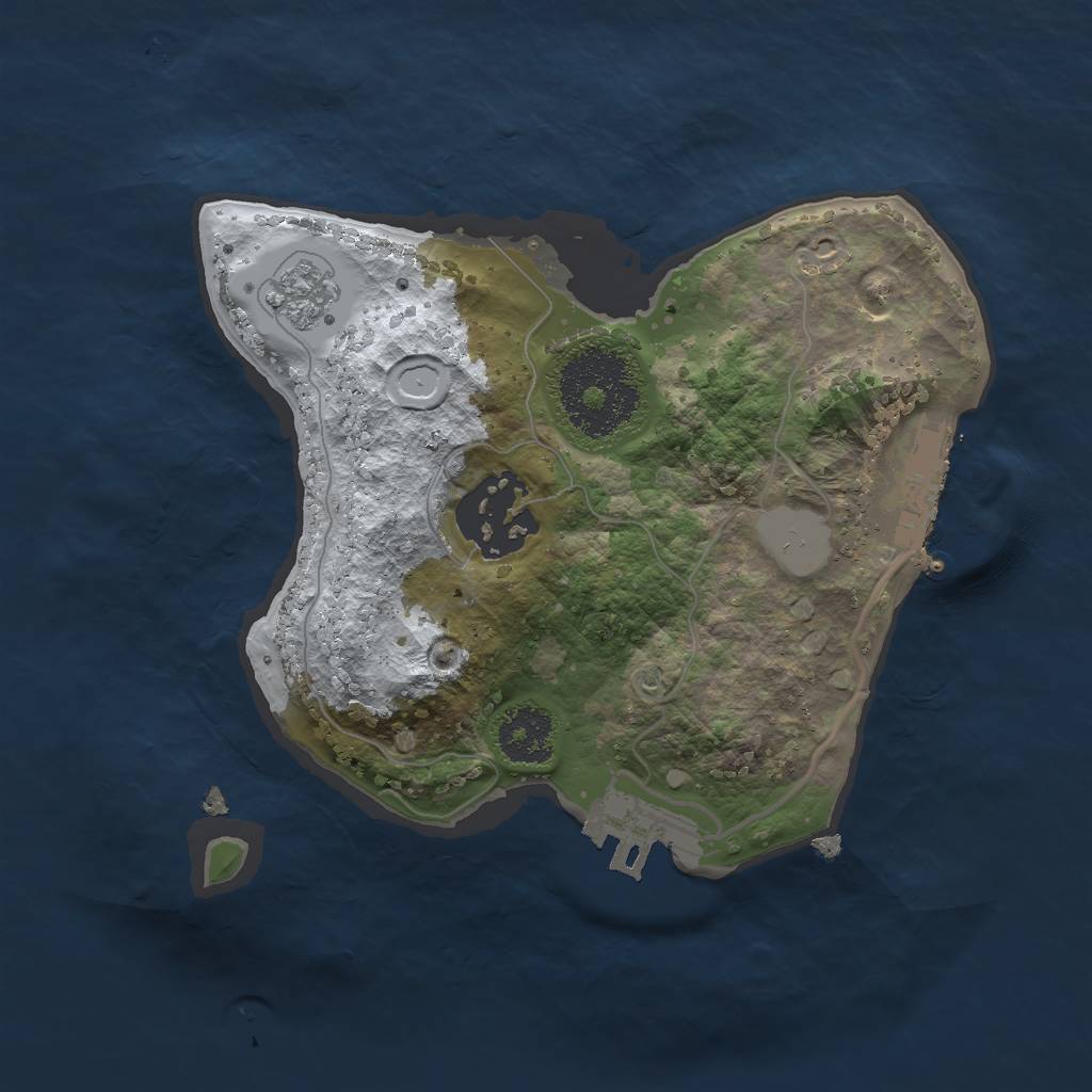 Rust Map: Procedural Map, Size: 2000, Seed: 124245, 9 Monuments