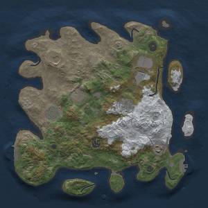 Thumbnail Rust Map: Procedural Map, Size: 3500, Seed: 34, 17 Monuments