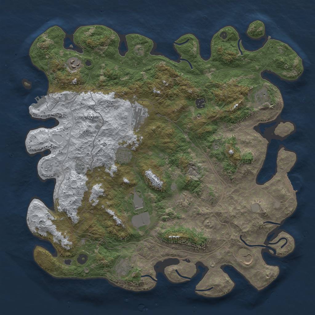 Rust Map: Procedural Map, Size: 4500, Seed: 587042094, 19 Monuments