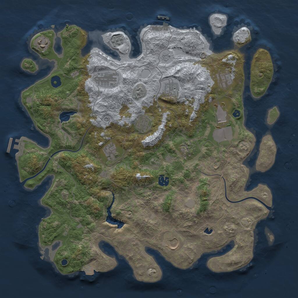 Rust Map: Procedural Map, Size: 4000, Seed: 8042022, 17 Monuments