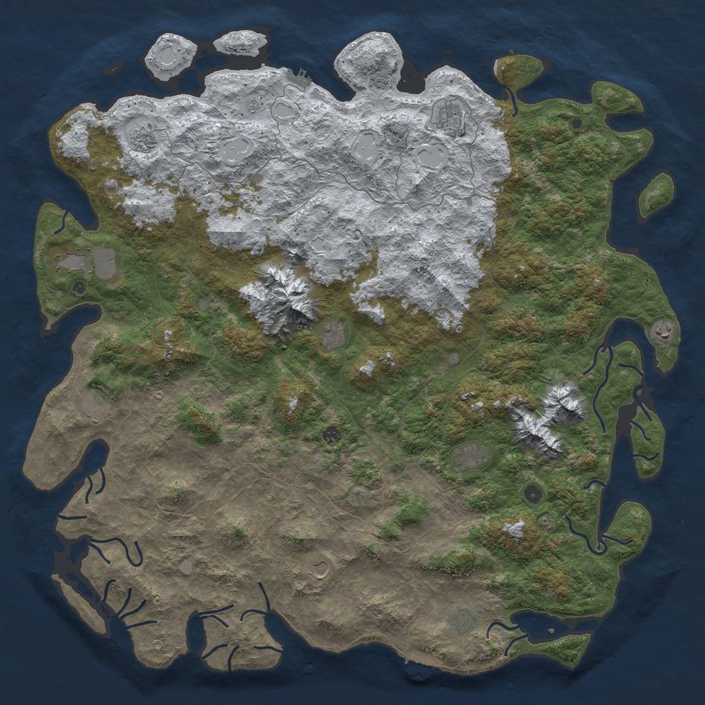 Rust Map: Procedural Map, Size: 6000, Seed: 270322, 20 Monuments