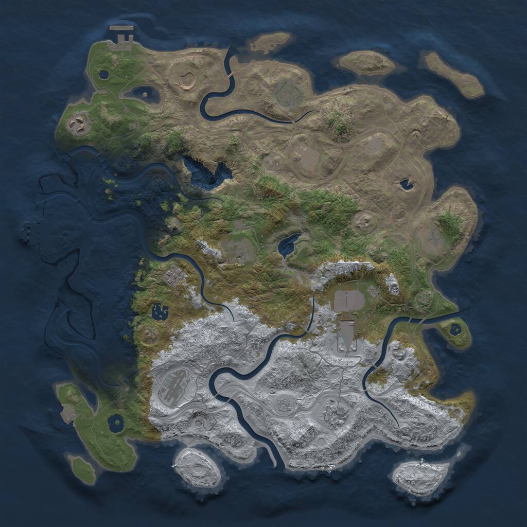 Rust Map: Procedural Map, Size: 4470, Seed: 18945, 17 Monuments