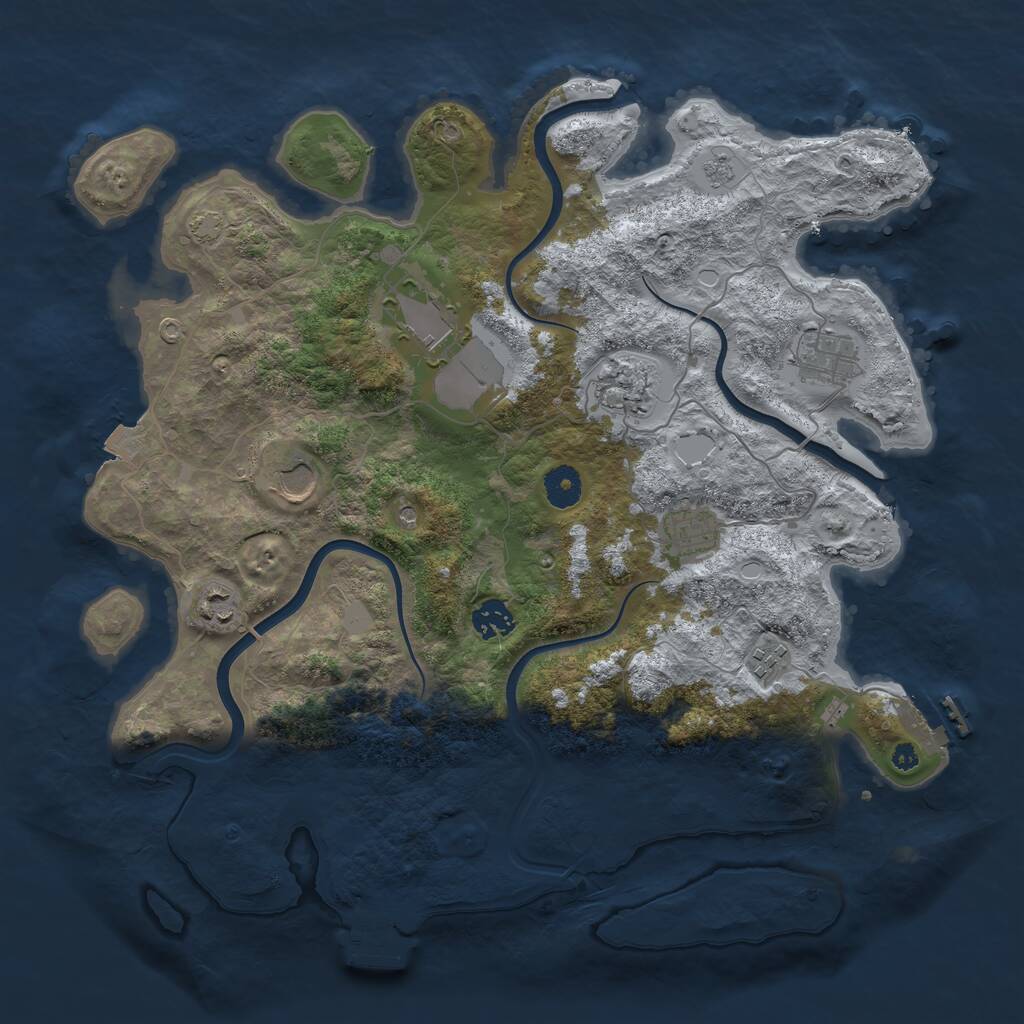 Rust Map: Procedural Map, Size: 3850, Seed: 622241016, 14 Monuments