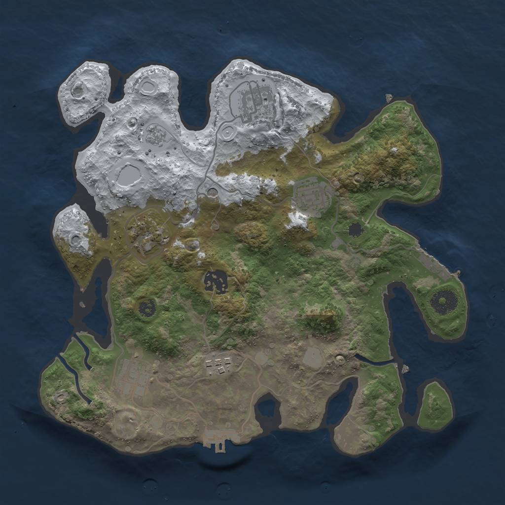 Rust Map: Procedural Map, Size: 3000, Seed: 67113, 15 Monuments