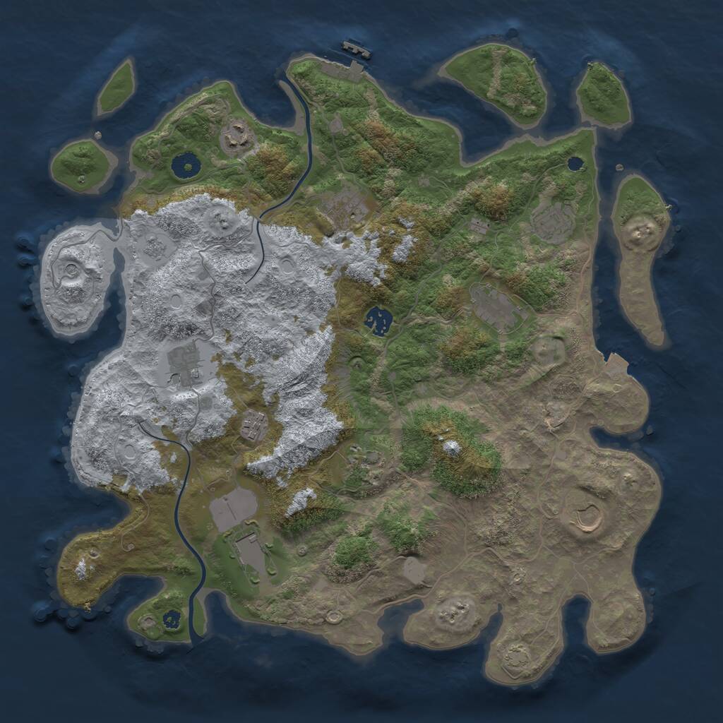 Rust Map: Procedural Map, Size: 3950, Seed: 95417, 15 Monuments