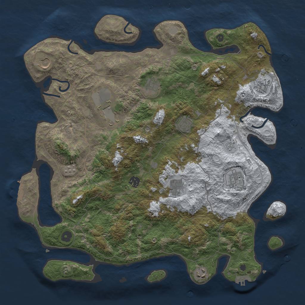 Rust Map: Procedural Map, Size: 4250, Seed: 1296839869, 19 Monuments