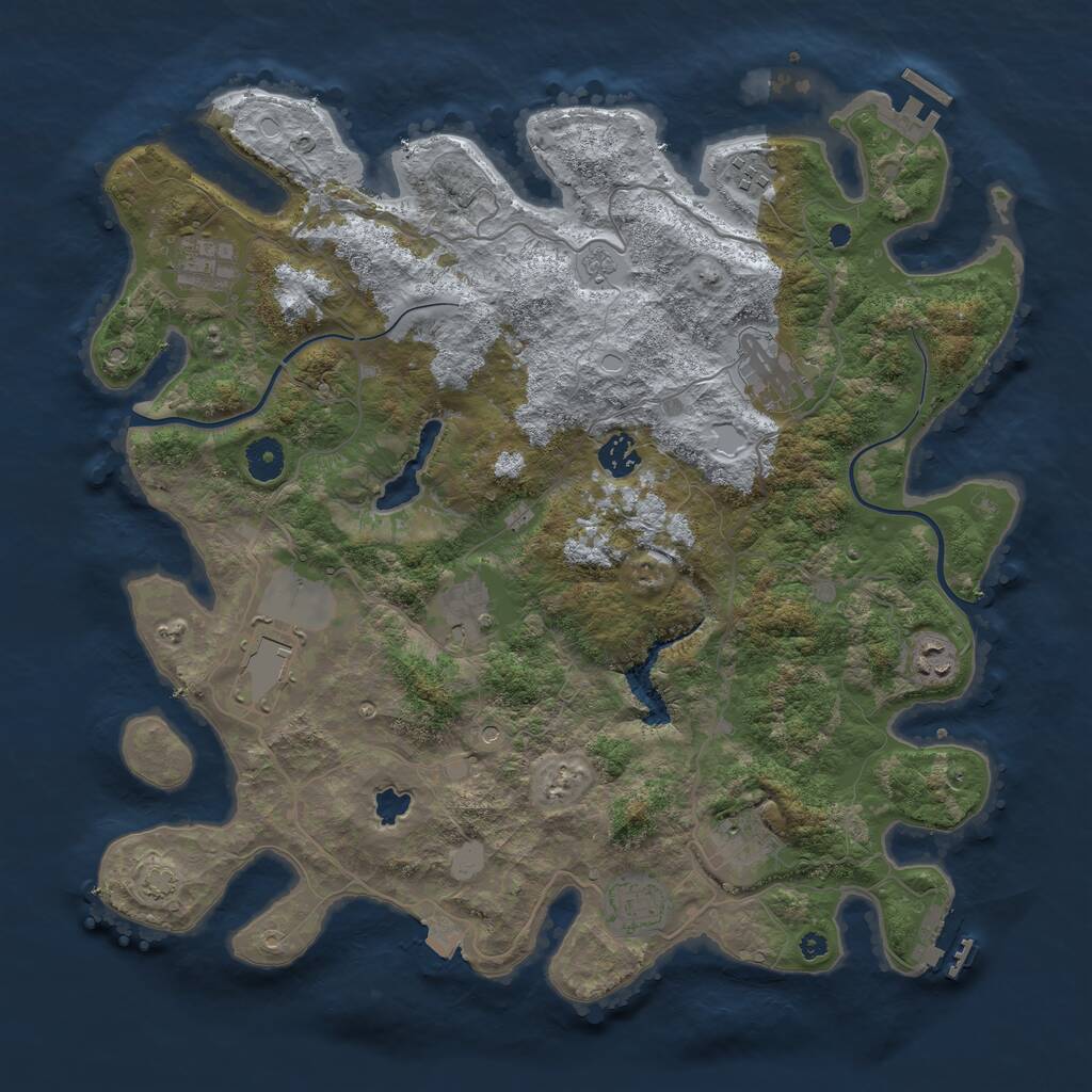 Rust Map: Procedural Map, Size: 4000, Seed: 4205, 15 Monuments