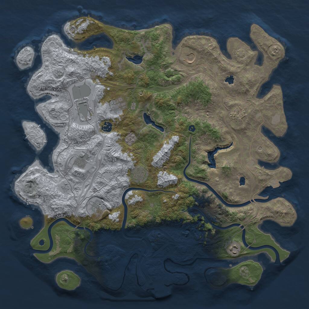 Rust Map: Procedural Map, Size: 4500, Seed: 472952, 15 Monuments
