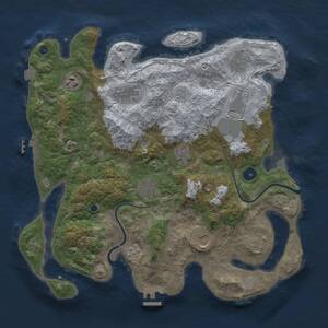 Thumbnail Rust Map: Procedural Map, Size: 3700, Seed: 45323434, 14 Monuments