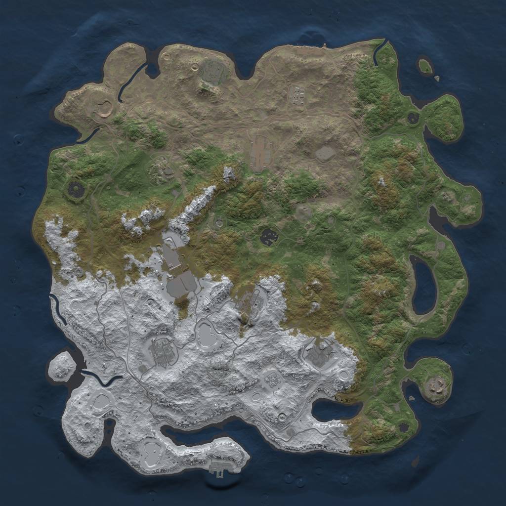 Rust Map: Procedural Map, Size: 4500, Seed: 48323, 20 Monuments
