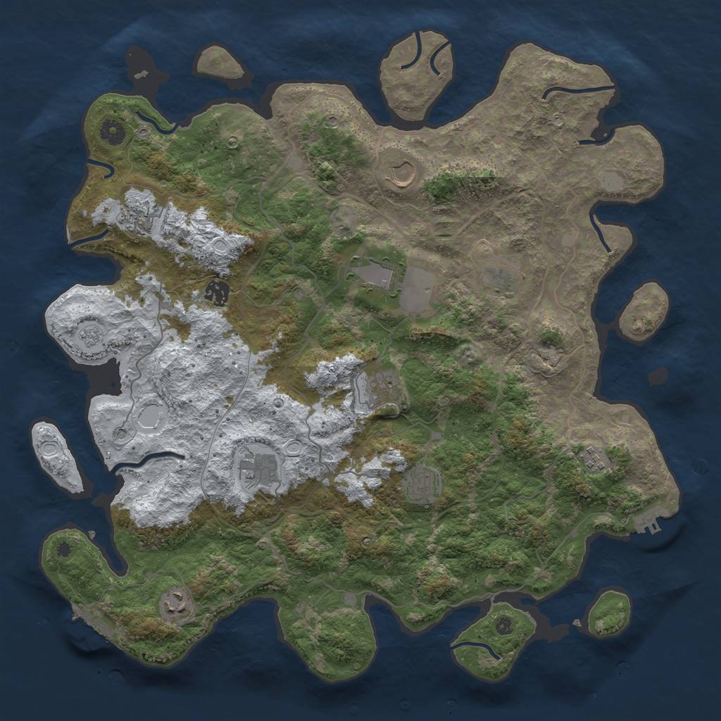 Rust Map: Procedural Map, Size: 4250, Seed: 1471732595, 19 Monuments