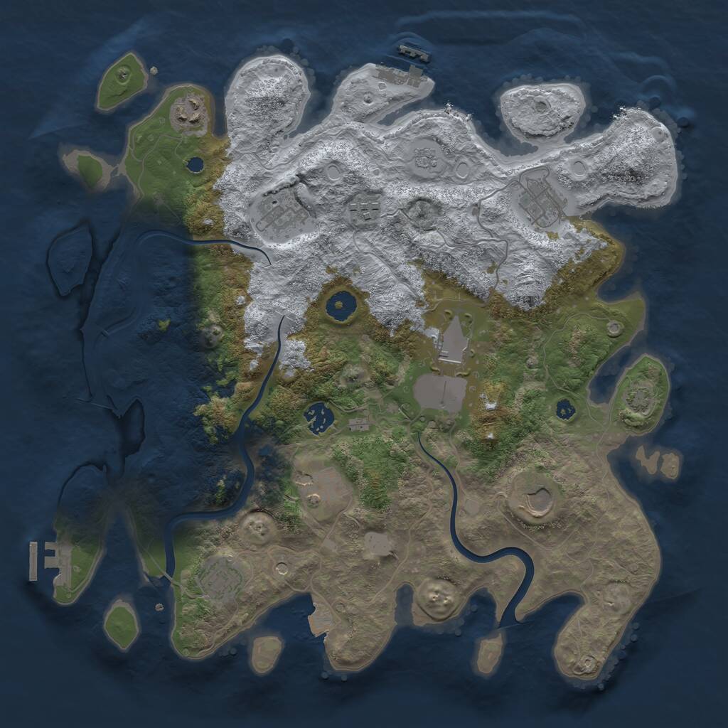 Rust Map: Procedural Map, Size: 3750, Seed: 1010442112, 15 Monuments
