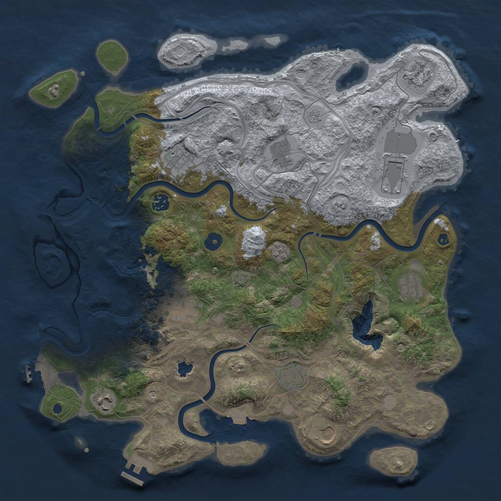 Rust Map: Procedural Map, Size: 4250, Seed: 576446259, 17 Monuments