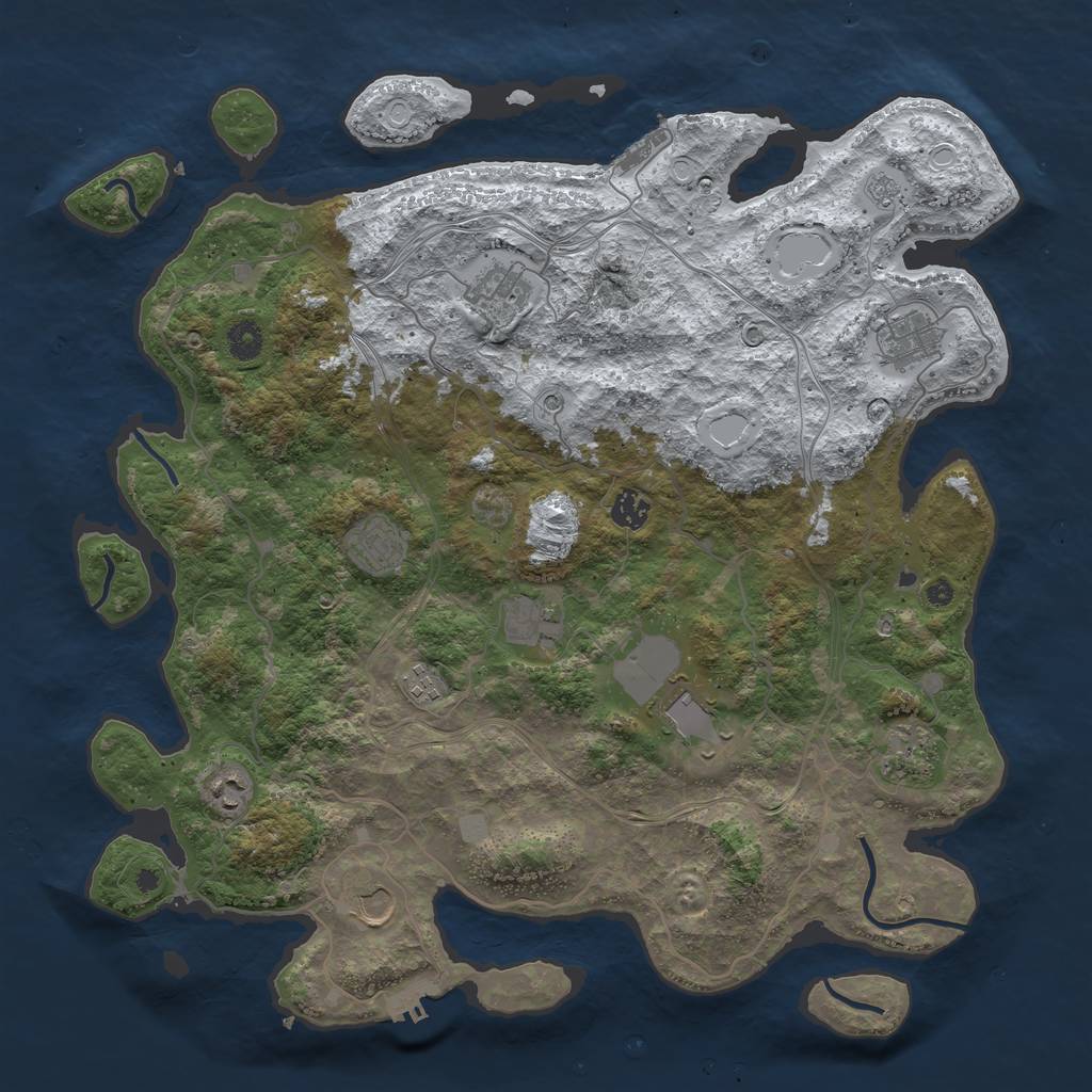 Rust Map: Procedural Map, Size: 4250, Seed: 576446259, 19 Monuments