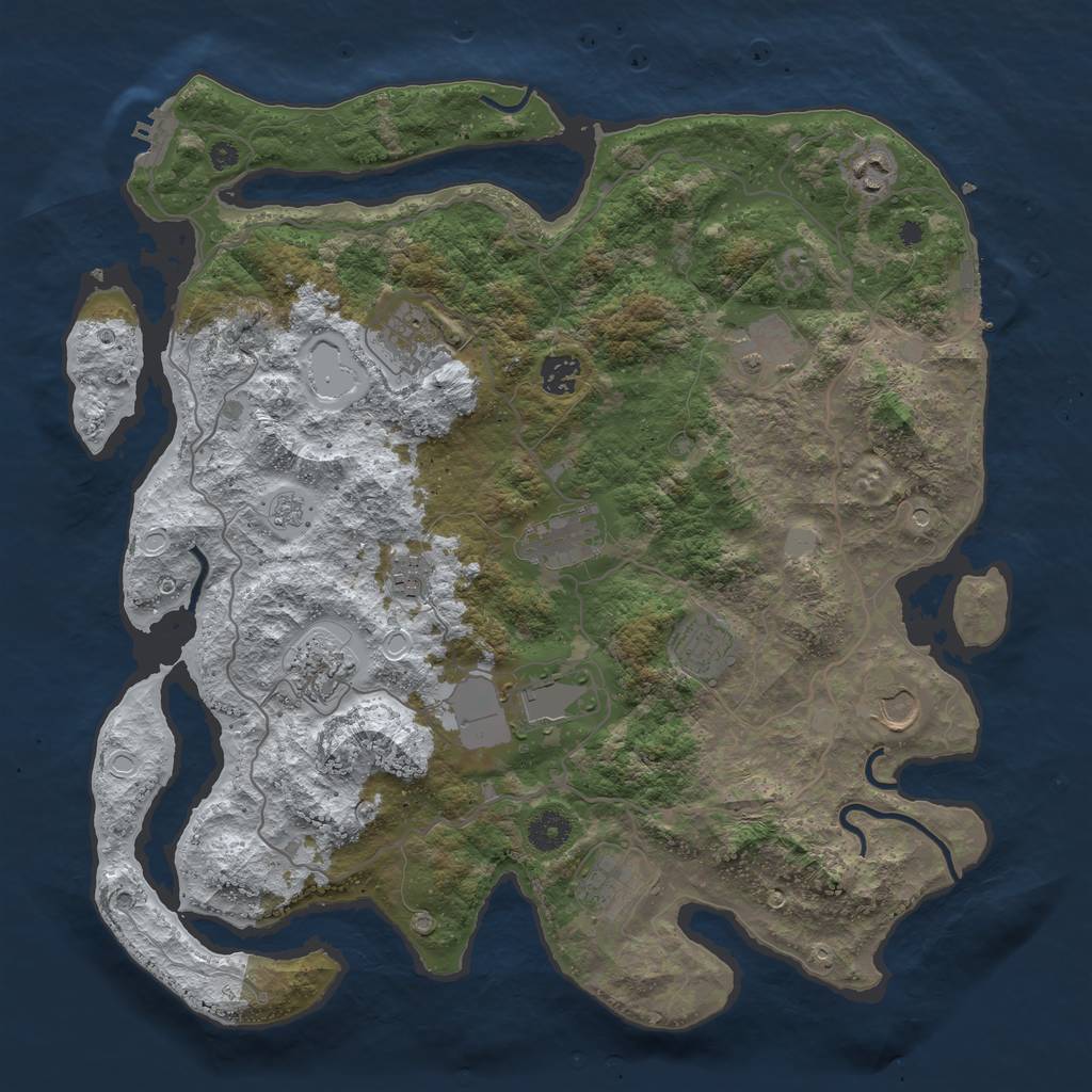 Rust Map: Procedural Map, Size: 4000, Seed: 829883661, 20 Monuments