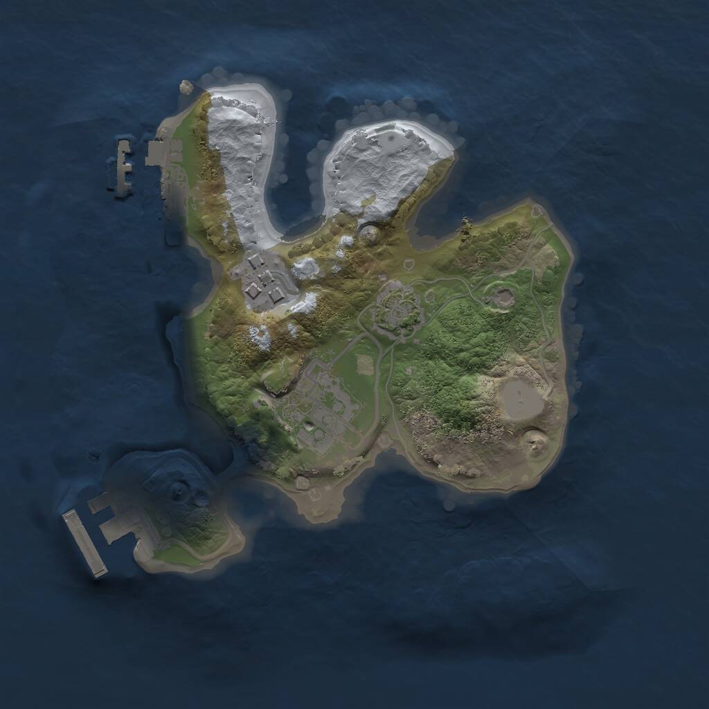 Rust Map: Procedural Map, Size: 2000, Seed: 50411, 6 Monuments