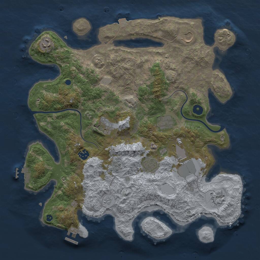 Rust Map: Procedural Map, Size: 3850, Seed: 1439689849, 15 Monuments
