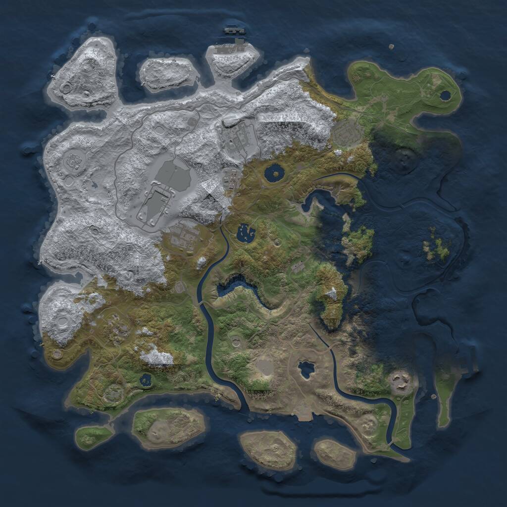 Rust Map: Procedural Map, Size: 4000, Seed: 220407016, 14 Monuments
