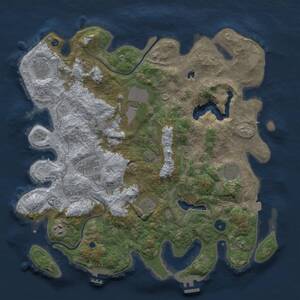 Thumbnail Rust Map: Procedural Map, Size: 4000, Seed: 1588373, 13 Monuments