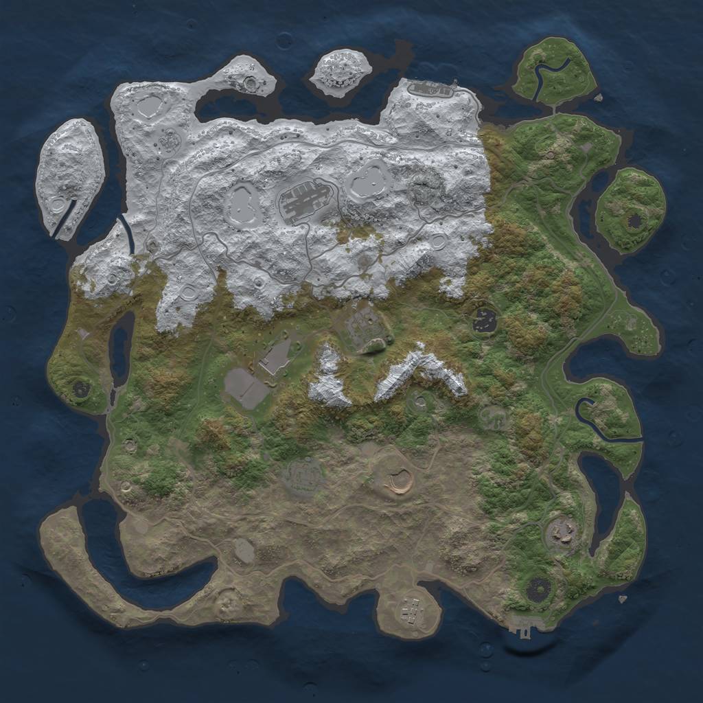 Rust Map: Procedural Map, Size: 4250, Seed: 45, 17 Monuments