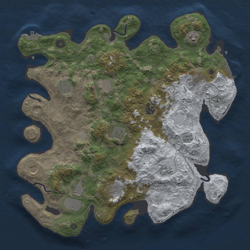 Rust Map: Procedural Map, Size: 4000, Seed: 1068, 20 Monuments