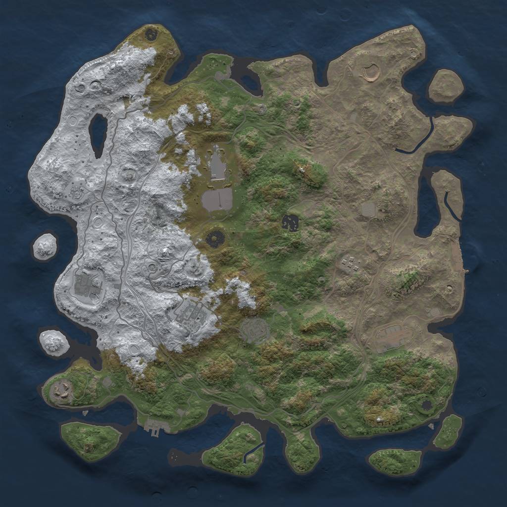 Rust Map: Procedural Map, Size: 4250, Seed: 12345678, 18 Monuments