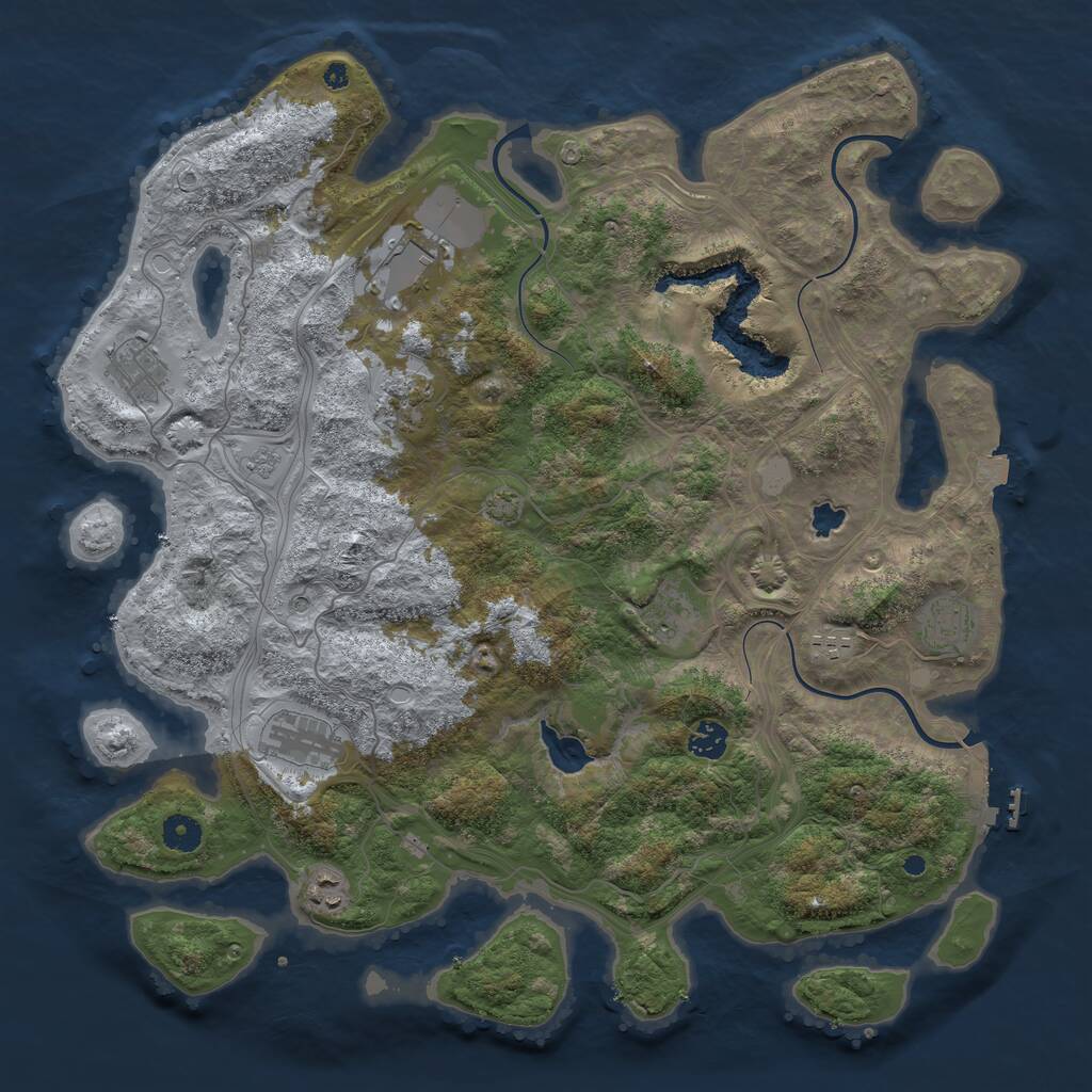 Rust Map: Procedural Map, Size: 4250, Seed: 12345678, 14 Monuments