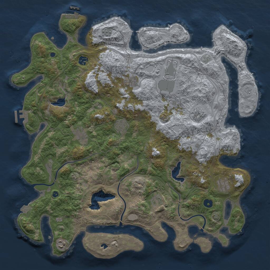 Rust Map: Procedural Map, Size: 4500, Seed: 879, 16 Monuments