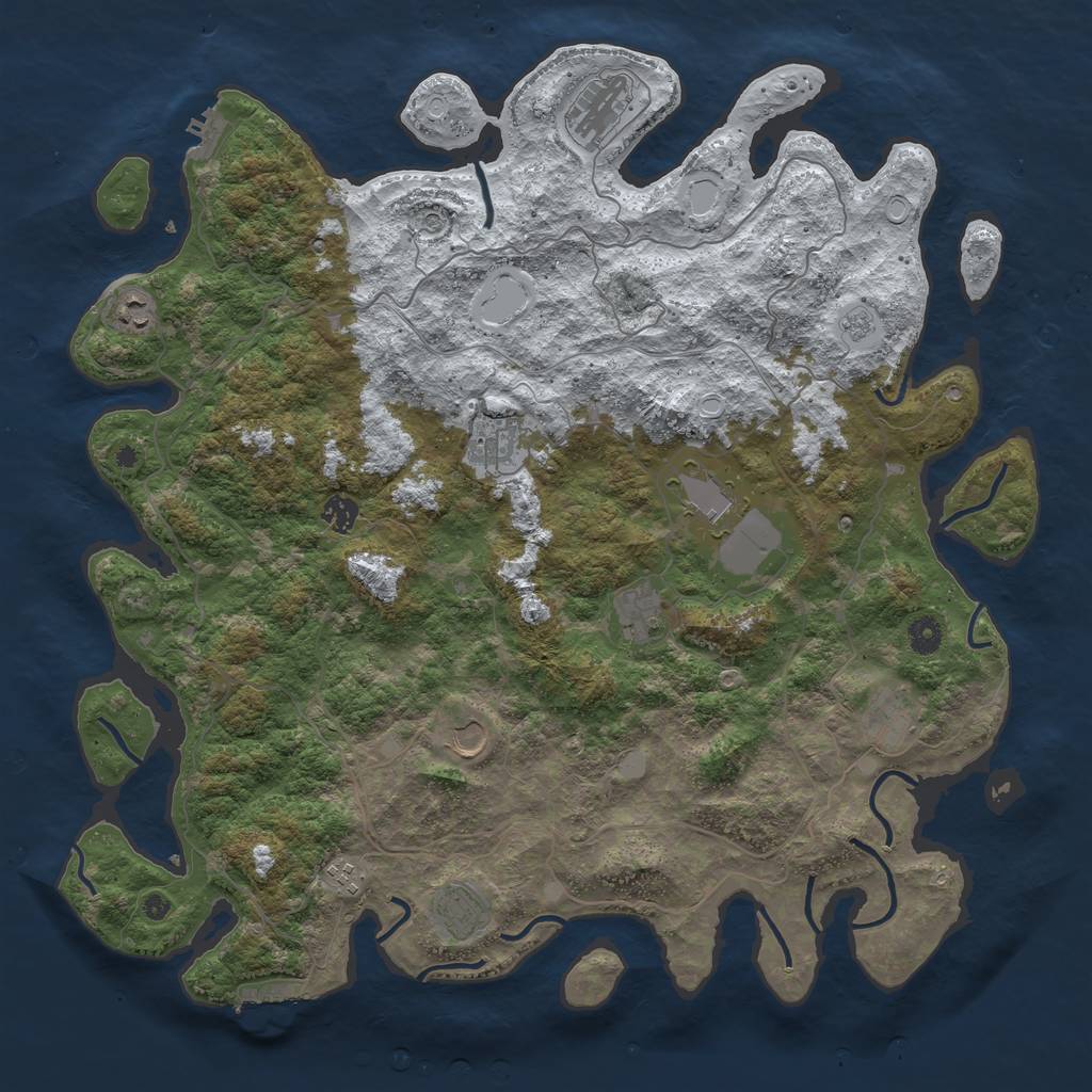 Rust Map: Procedural Map, Size: 4500, Seed: 783488127, 19 Monuments