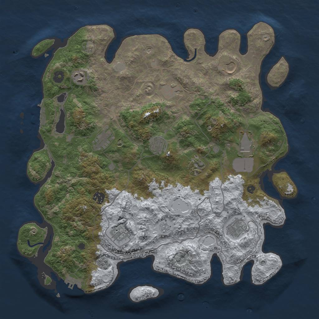 Rust Map: Procedural Map, Size: 4000, Seed: 945048636, 20 Monuments