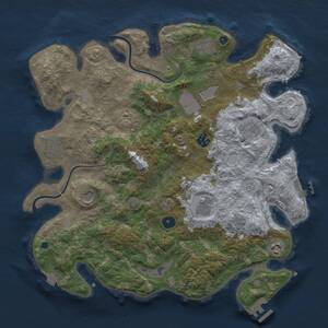 Thumbnail Rust Map: Procedural Map, Size: 3900, Seed: 2001, 16 Monuments