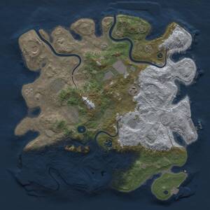 Thumbnail Rust Map: Procedural Map, Size: 3900, Seed: 2001, 14 Monuments