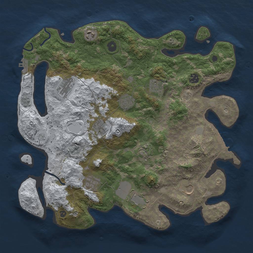 Rust Map: Procedural Map, Size: 3850, Seed: 1485035568, 20 Monuments