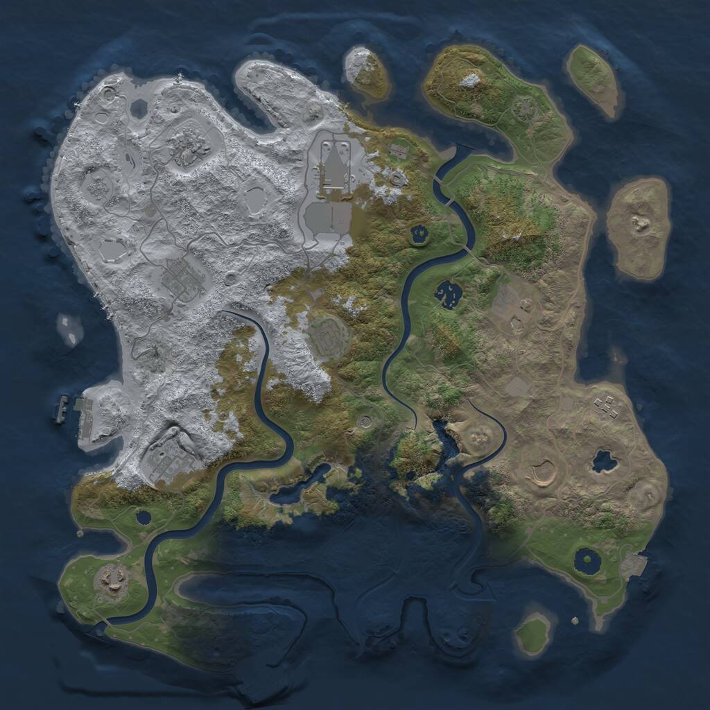 Rust Map: Procedural Map, Size: 4000, Seed: 2139545464, 16 Monuments