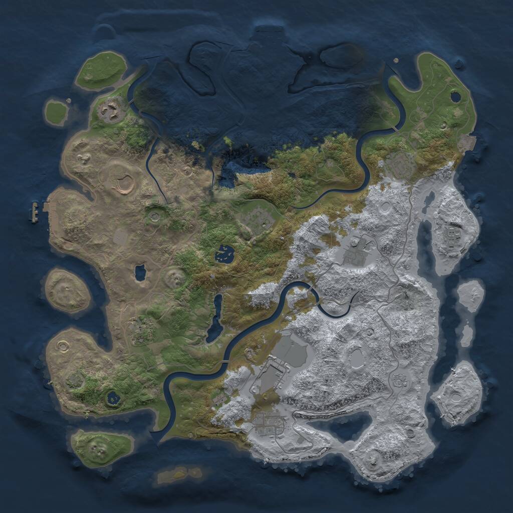 Rust Map: Procedural Map, Size: 4000, Seed: 6372840, 16 Monuments