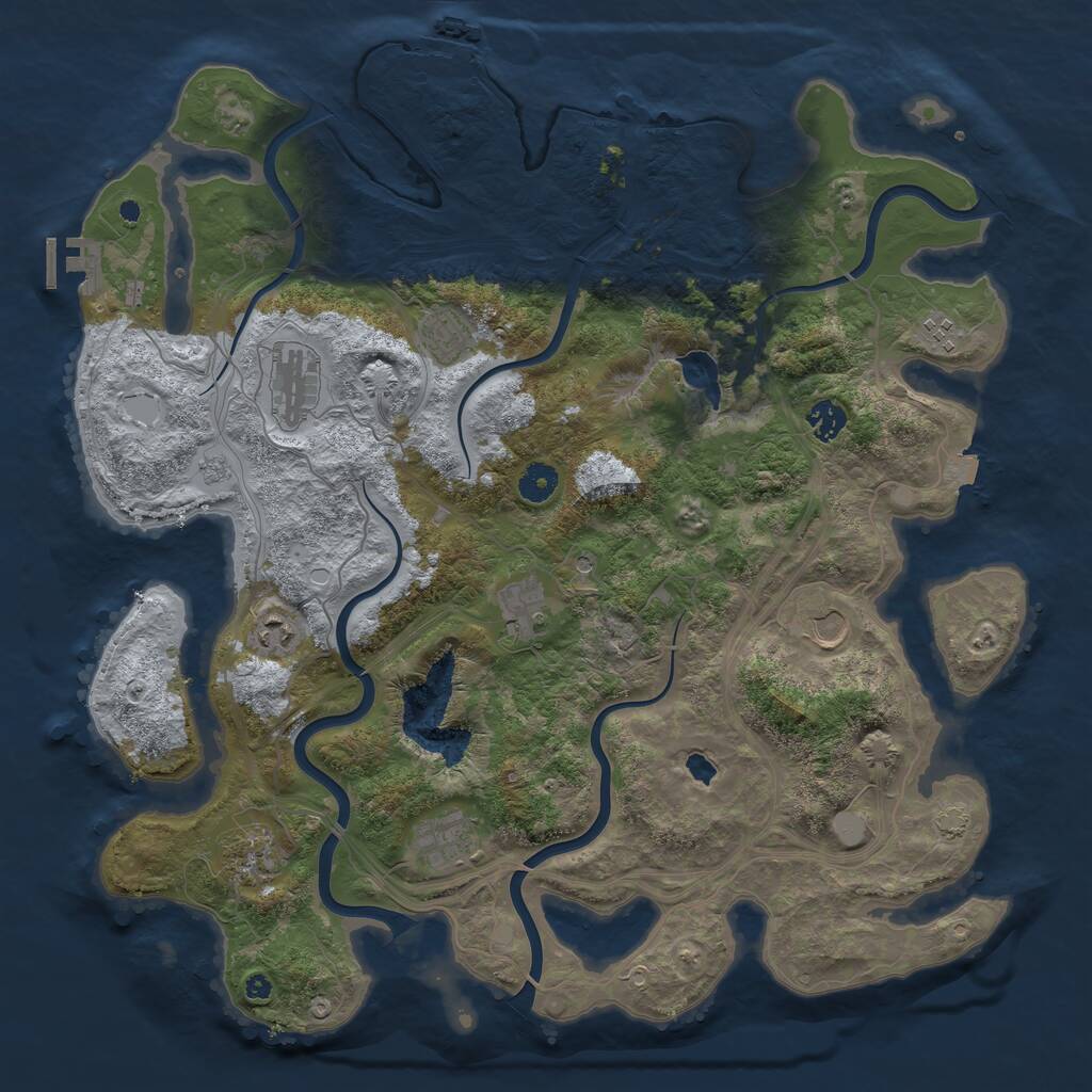 Rust Map: Procedural Map, Size: 4250, Seed: 709142203, 15 Monuments