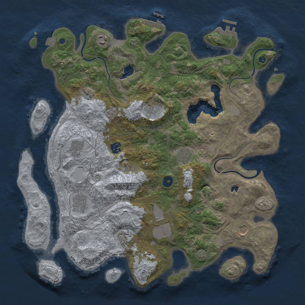 Rust Map: Procedural Map, Size: 4250, Seed: 5241, 16 Monuments