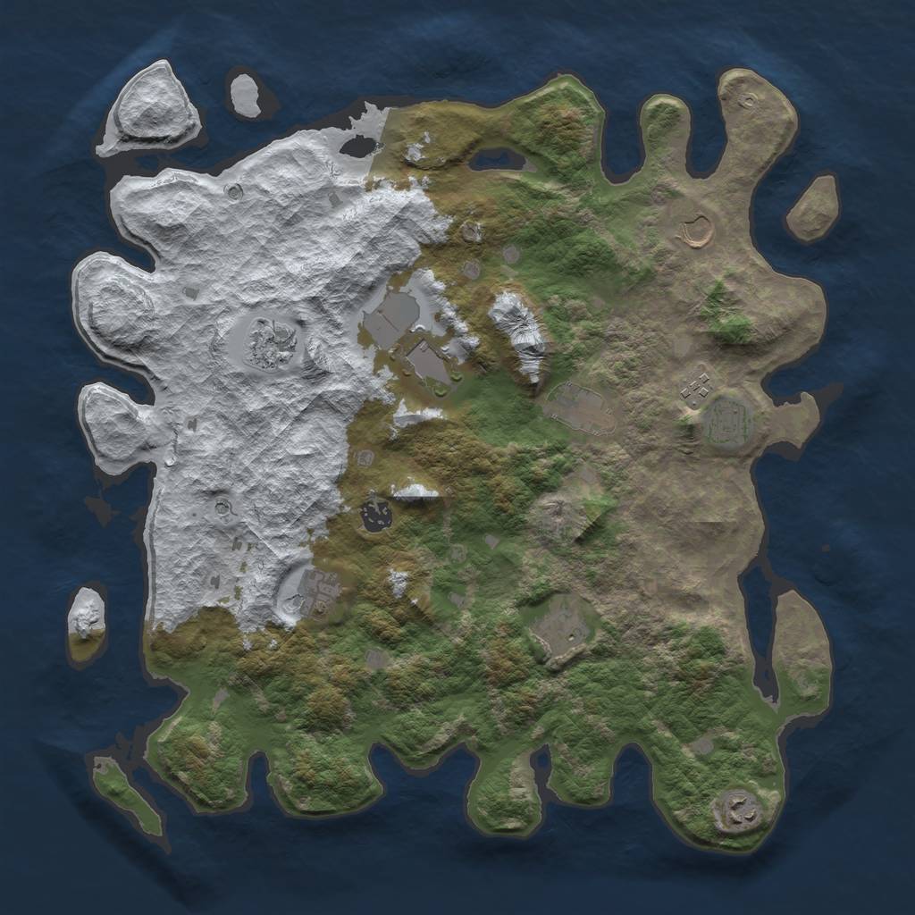 Rust Map: Barren, Size: 4250, Seed: 900, 13 Monuments