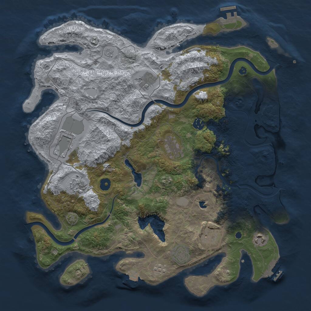 Rust Map: Procedural Map, Size: 4000, Seed: 8043351, 15 Monuments