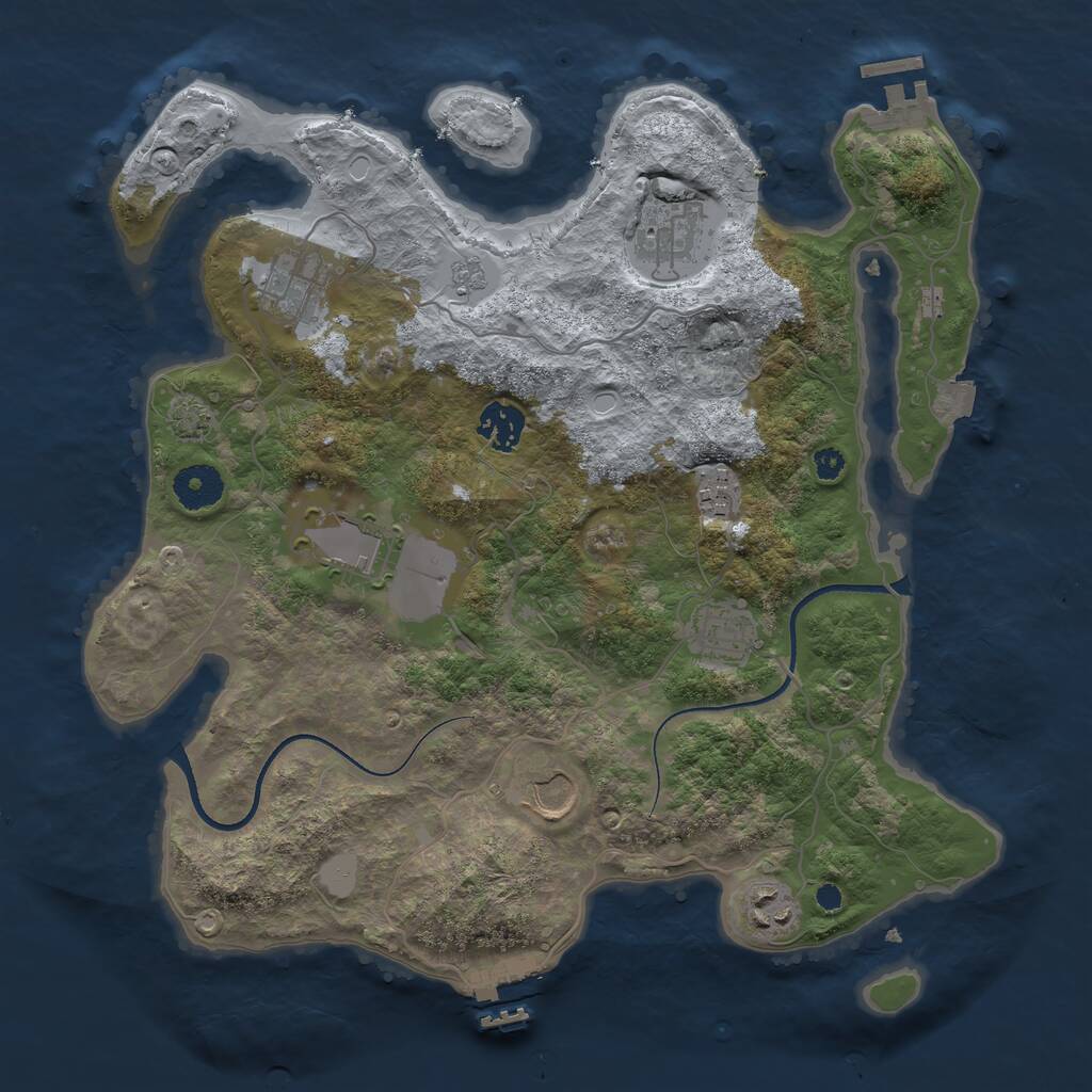 Rust Map: Procedural Map, Size: 3500, Seed: 67501652, 13 Monuments
