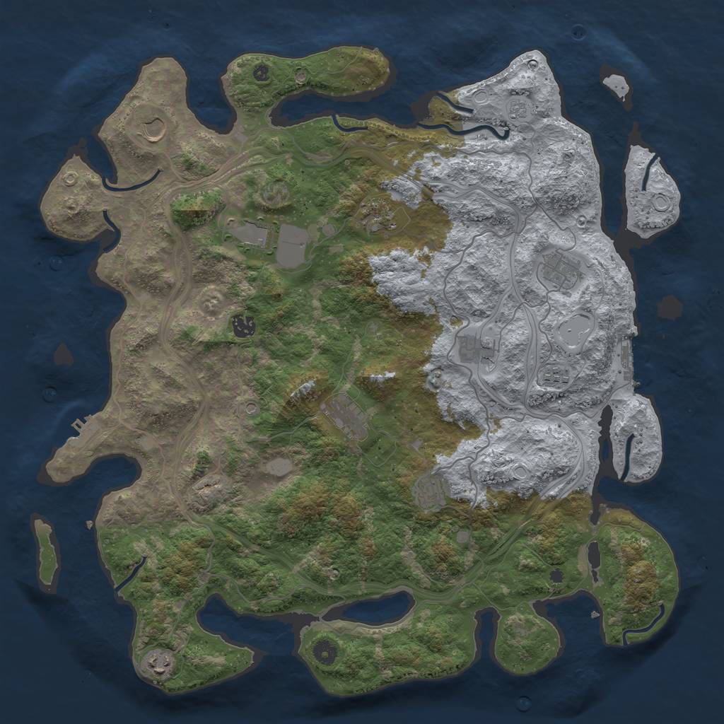 Rust Map: Procedural Map, Size: 4500, Seed: 68, 19 Monuments