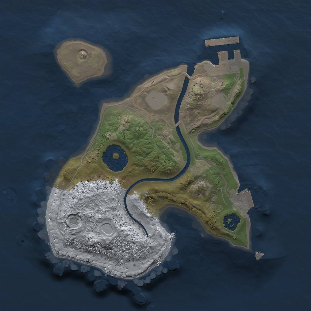 Rust Map: Procedural Map, Size: 1850, Seed: 2147483647, 2 Monuments