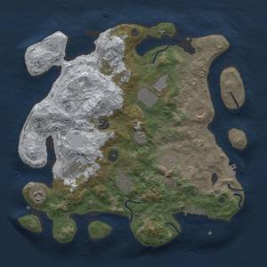 Thumbnail Rust Map: Procedural Map, Size: 3500, Seed: 132143176, 18 Monuments