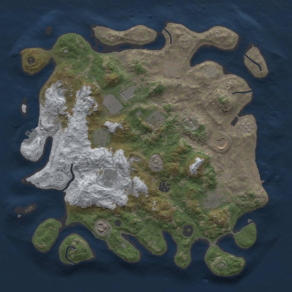 Rust Map: Procedural Map, Size: 3850, Seed: 1599137177, 20 Monuments