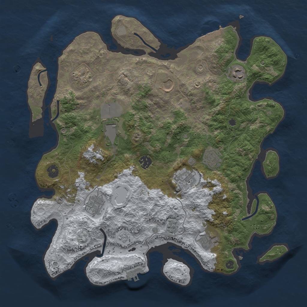 Rust Map: Procedural Map, Size: 3700, Seed: 67, 19 Monuments
