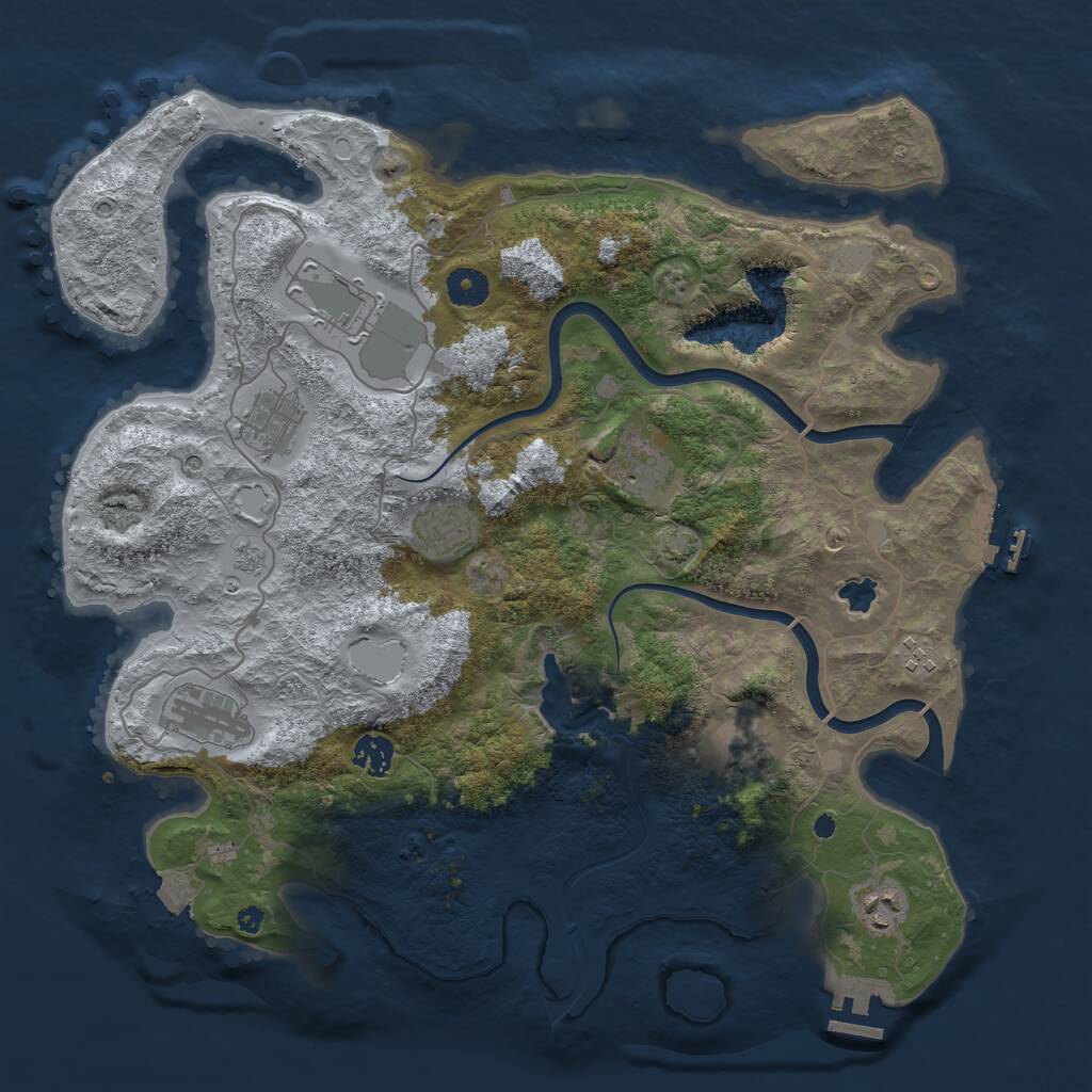 Rust Map: Procedural Map, Size: 4000, Seed: 802681140, 15 Monuments