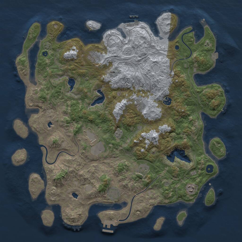Rust Map: Procedural Map, Size: 4500, Seed: 439876, 14 Monuments