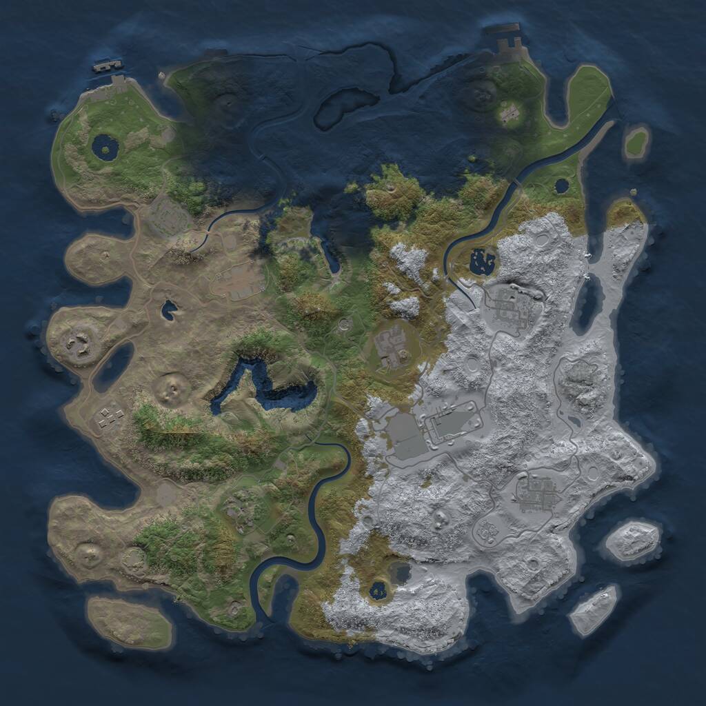 Rust Map: Procedural Map, Size: 4000, Seed: 138, 16 Monuments