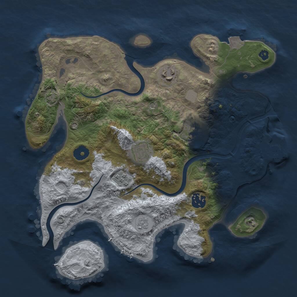 Rust Map: Procedural Map, Size: 3000, Seed: 554643784, 10 Monuments