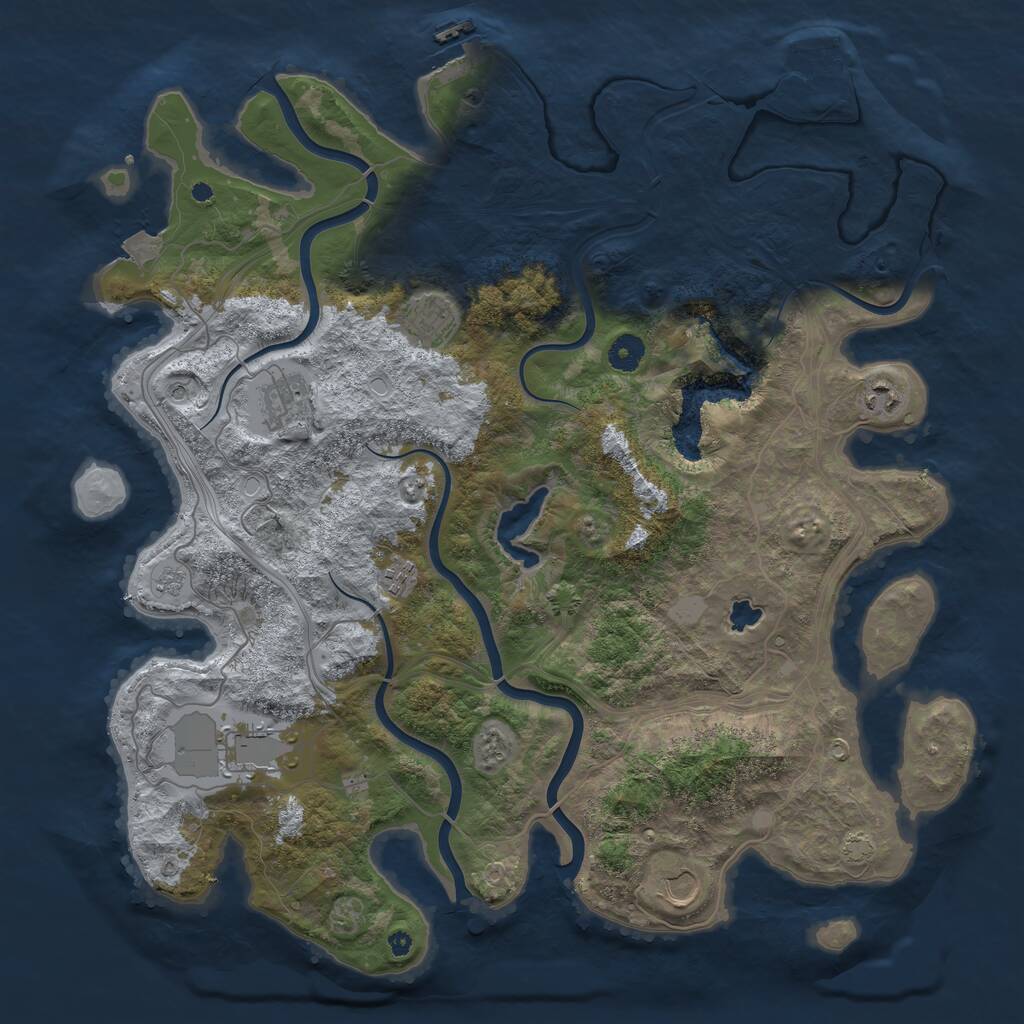 Rust Map: Procedural Map, Size: 4250, Seed: 1375908562, 12 Monuments